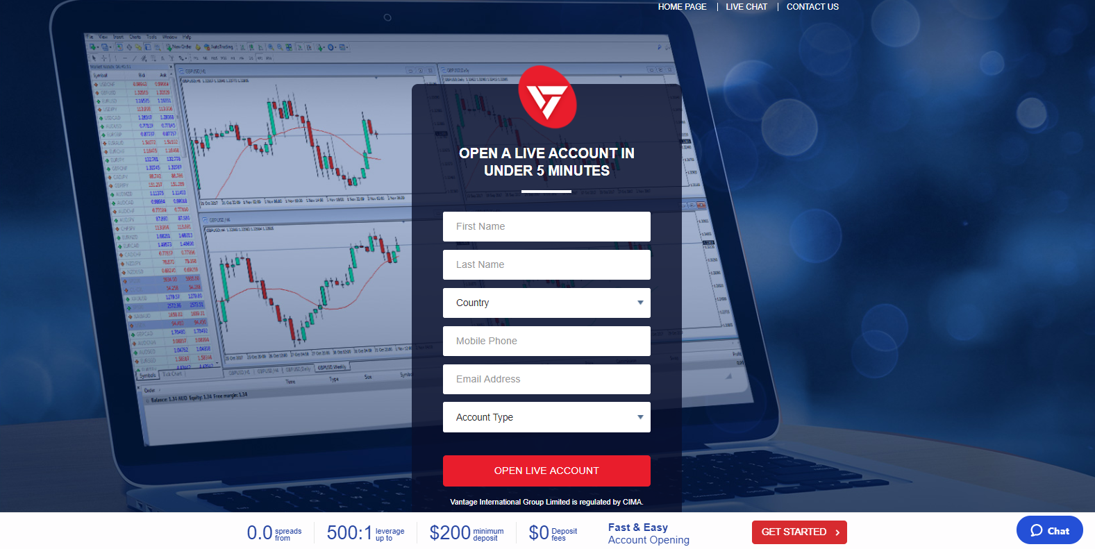 Pagina di registrazione dell’account